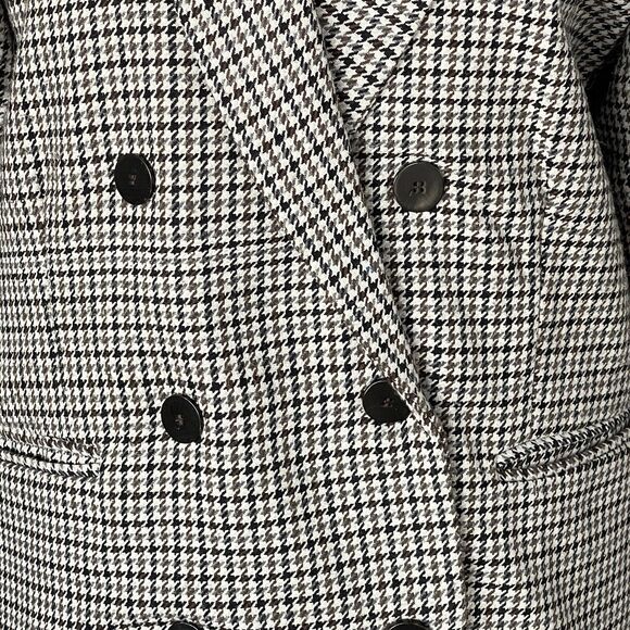 Joie Large Double Breasted Blazer Jacket Houndstooth Button-Up Pockets Lined - Picture 2 of 9